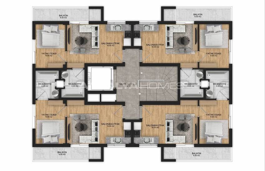 Well Located Real Estate in a New Project in Muratpaşa Antalya 19