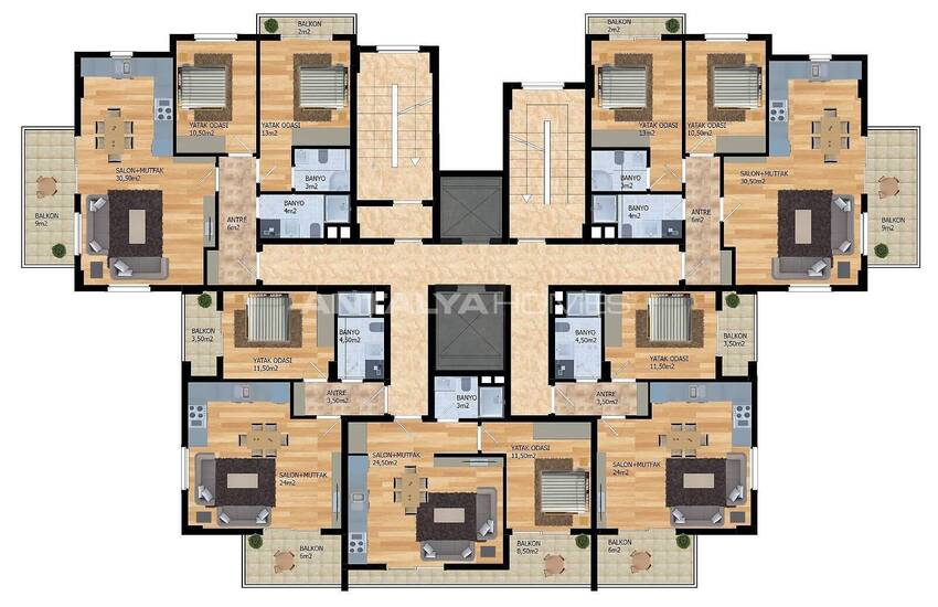 Stijlvolle Appartementen Met Zeezicht In Complex In Alanya 25