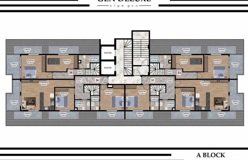 Квартиры в Новом Комплексе в Центре Аланьи 22