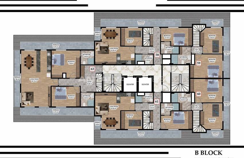 Квартиры в Новом Комплексе в Центре Аланьи 24