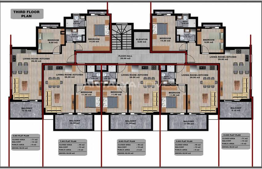 Wohnungen In Stilvollem Zwei-block-komplex In Tosmur Alanya 48
