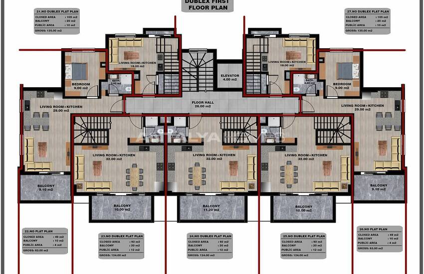 Wohnungen In Stilvollem Zwei-block-komplex In Tosmur Alanya 51