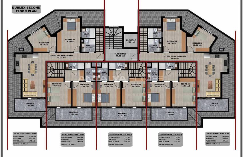 Wohnungen In Stilvollem Zwei-block-komplex In Tosmur Alanya 52