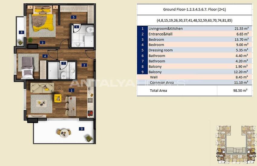 Alanya Tosmur'da Popüler Projede Satılık Şık Daireler 23