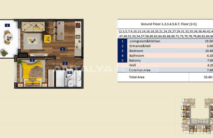 Alanya Tosmur'da Popüler Projede Satılık Şık Daireler 22