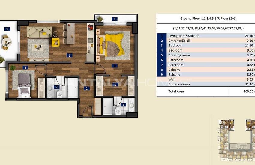Alanya Tosmur'da Popüler Projede Satılık Şık Daireler 24