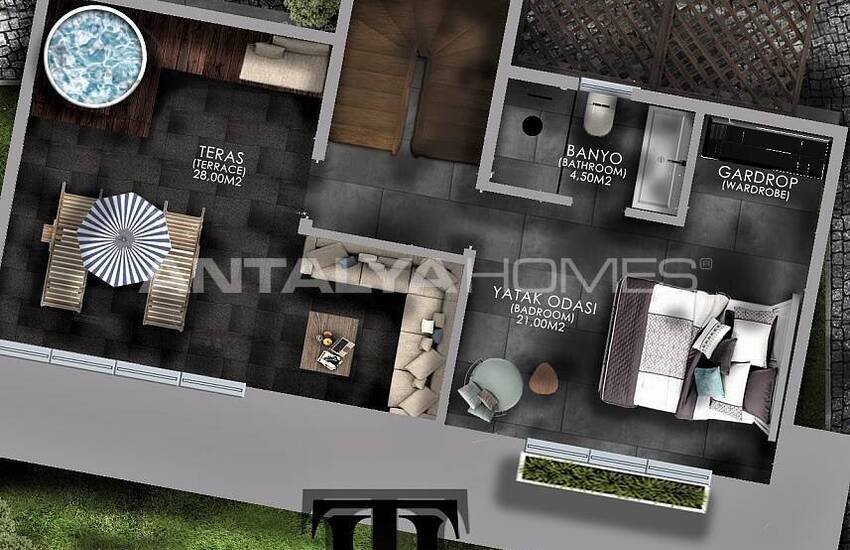 Стильные Отдельные Виллы Рядом с Пляжем в Калкане 35