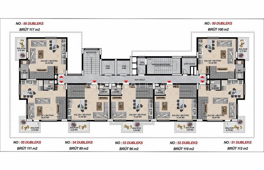 Sea View Flats Close to the Beach in Alanya Mahmutlar 38