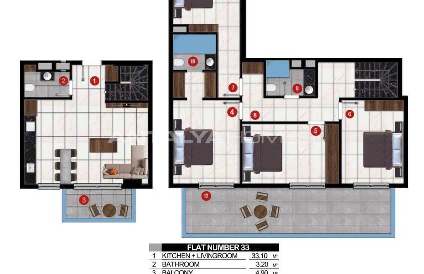 Appartements Vue Sur Mer Et Près De La Plage À Alanya 16