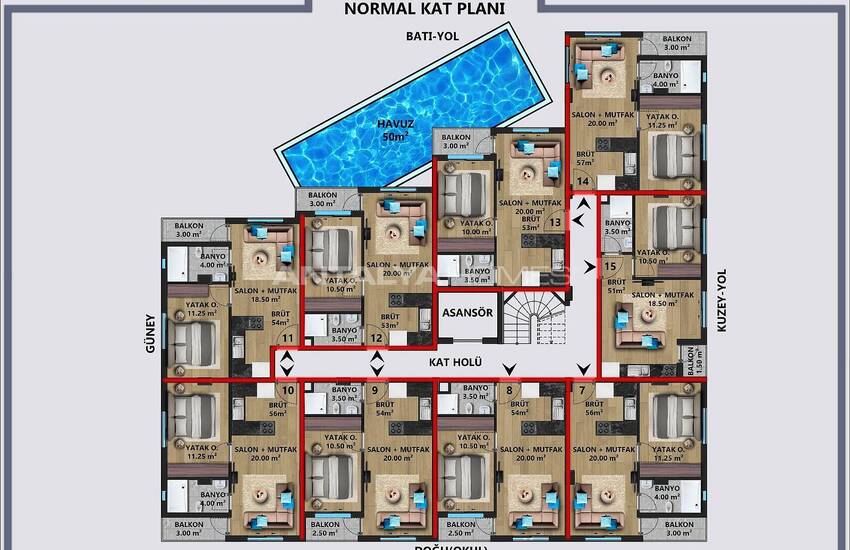 Investeringslägenheter I Ett Komplex I Antalya Güzeloba 23
