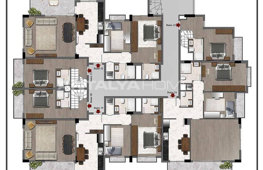 املاک کلید در دست در پروژه ای بوتیک در قاضی پاشا، آلانیا 7