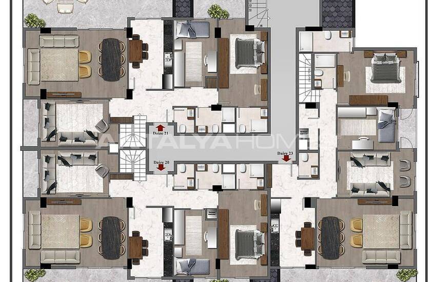 املاک کلید در دست در پروژه ای بوتیک در قاضی پاشا، آلانیا 8