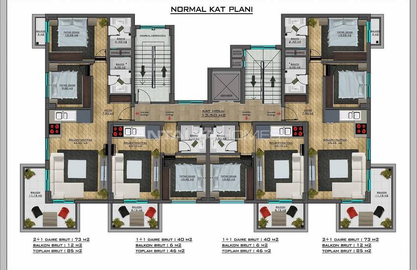 Sea View Apartments in Boutique Project in Kargicak Alanya 13