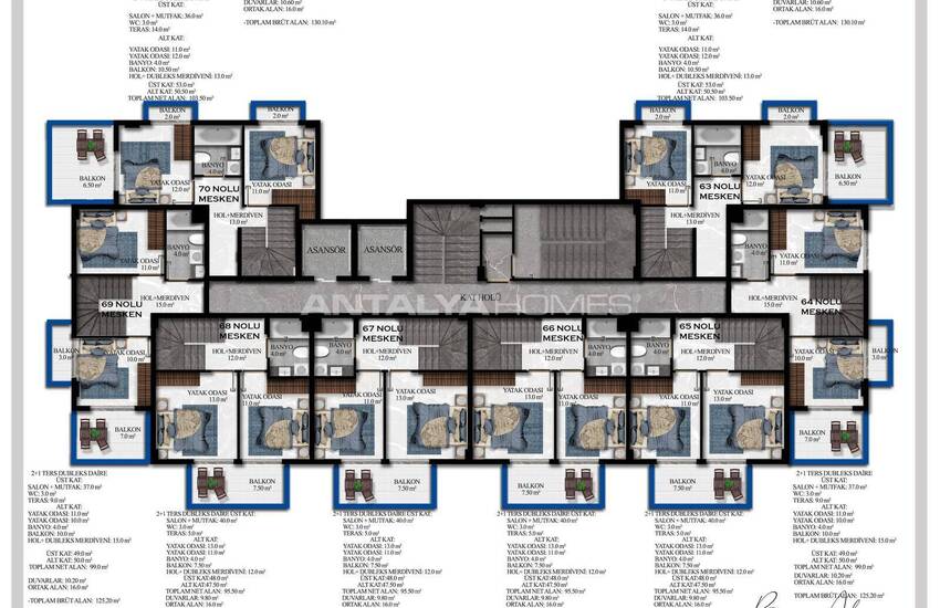 Alanya Avsallar'da Plaja Yakın Lüks Site İçinde Daireler 16