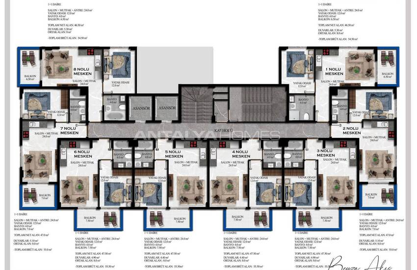 Alanya Avsallar'da Plaja Yakın Lüks Site İçinde Daireler 19
