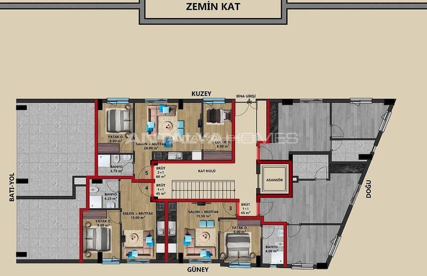New Flat in a Building with Parking Lot in Antalya Center 19
