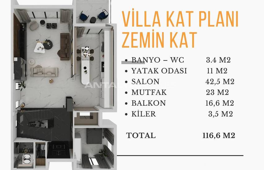 Villas with Private Pool and Sauna in Dosemealti Antalya 82