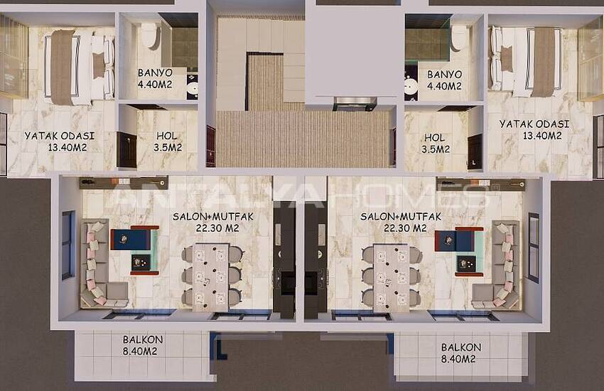 Apartments in a Complex with Pool Near the Beach in Kestel Alanya 12