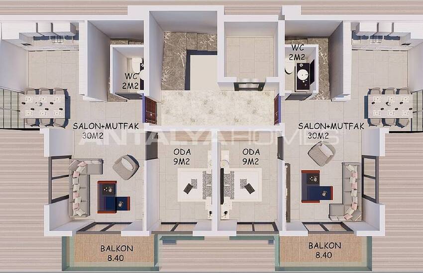 Apartments in a Complex with Pool Near the Beach in Kestel Alanya 13