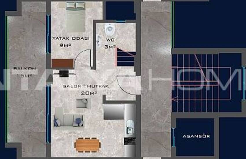 Apartments in a Complex with Pool Near the Beach in Kestel Alanya 9