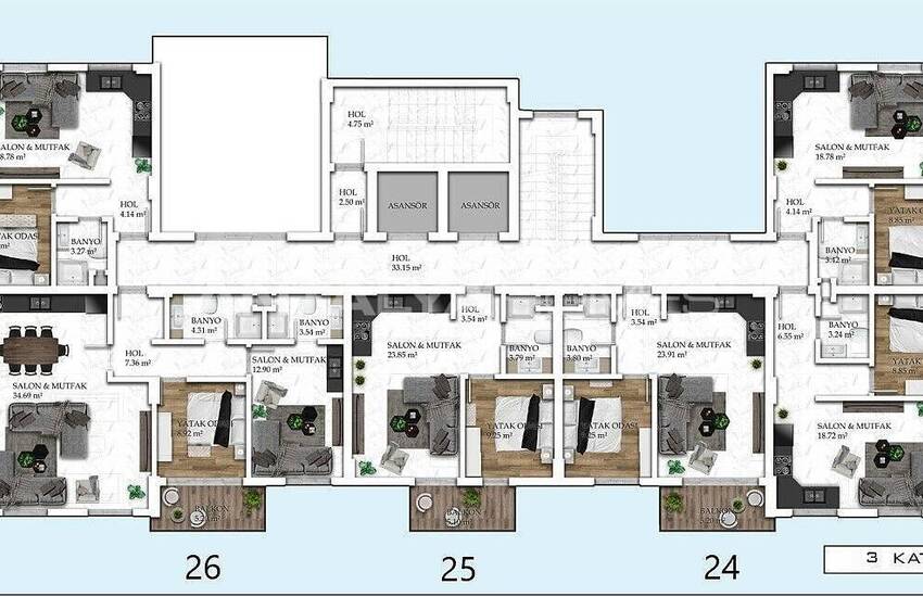 Investeringslägenheter I Alanya Avsallar 19