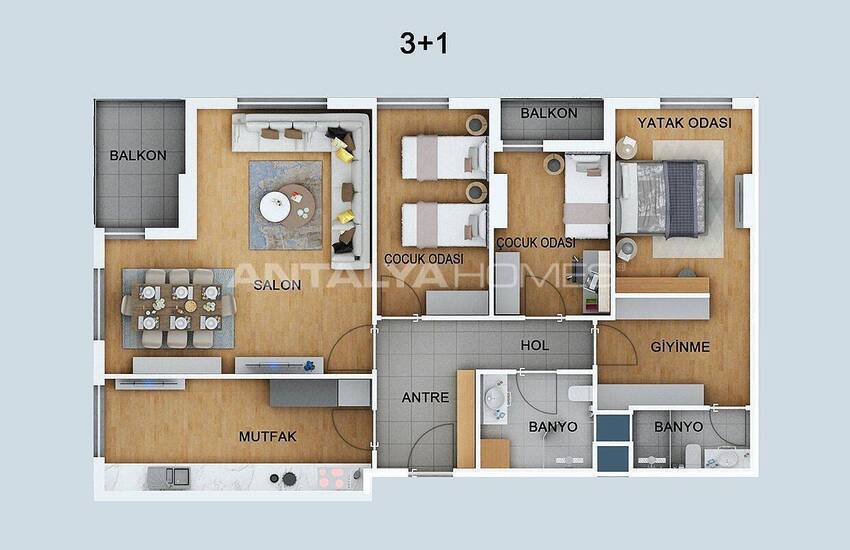 Apartments in a Complex Close to Tramway Stop in Kepez 42