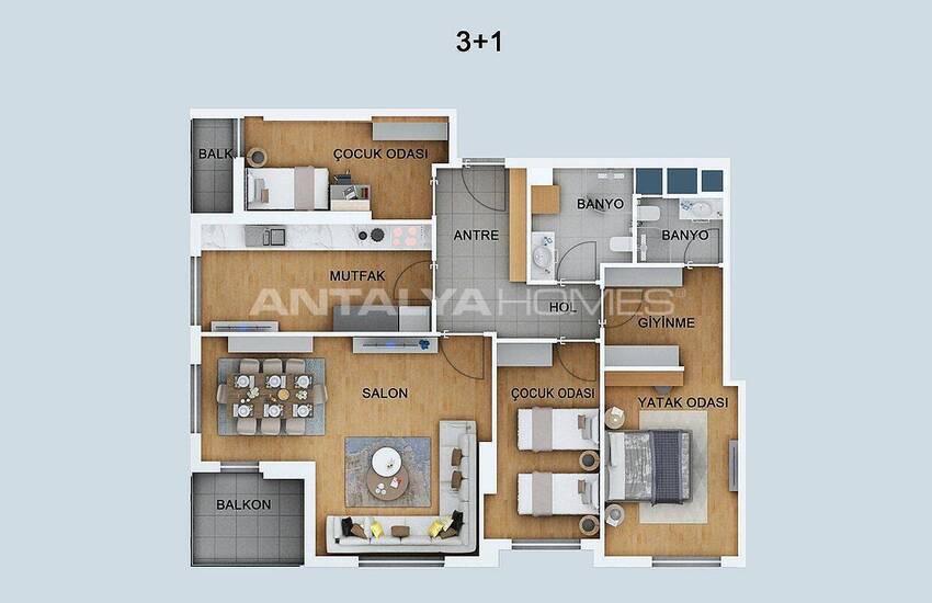 Apartments in a Complex Close to Tramway Stop in Kepez 43