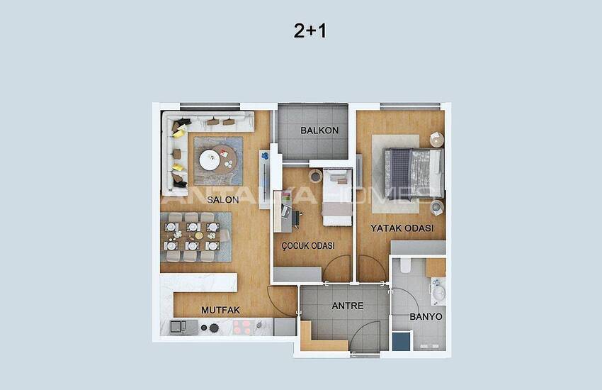 Apartments in a Complex Close to Tramway Stop in Kepez 44