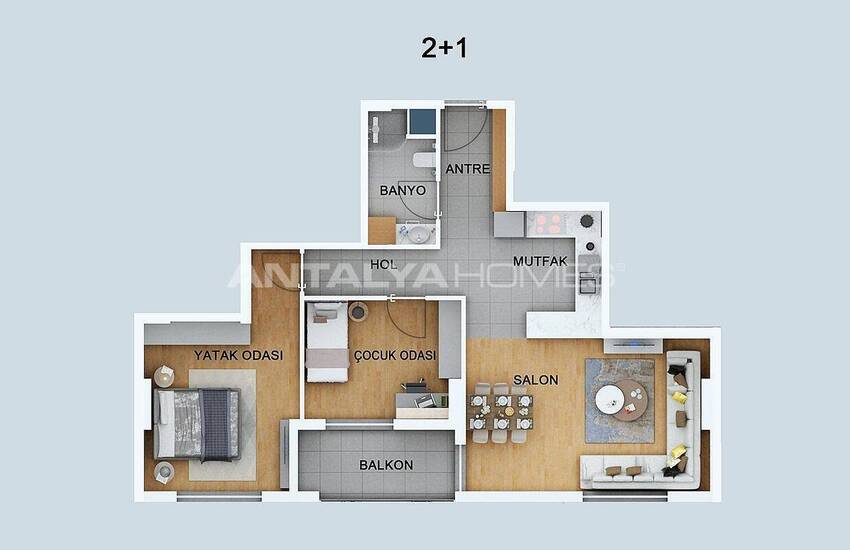 Apartments in a Complex Close to Tramway Stop in Kepez 45