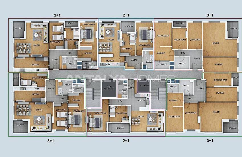 Apartments in a Complex Close to Tramway Stop in Kepez 46