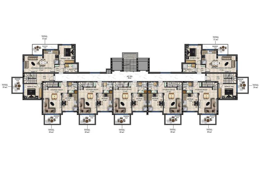 Properties in a Complex with Social Activities in Gazipasa 23