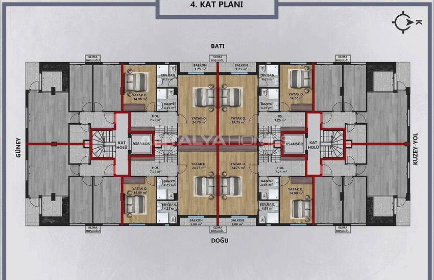 Wohnungen In Einem Komplex Mit Parkplatz In Muratpasa 30