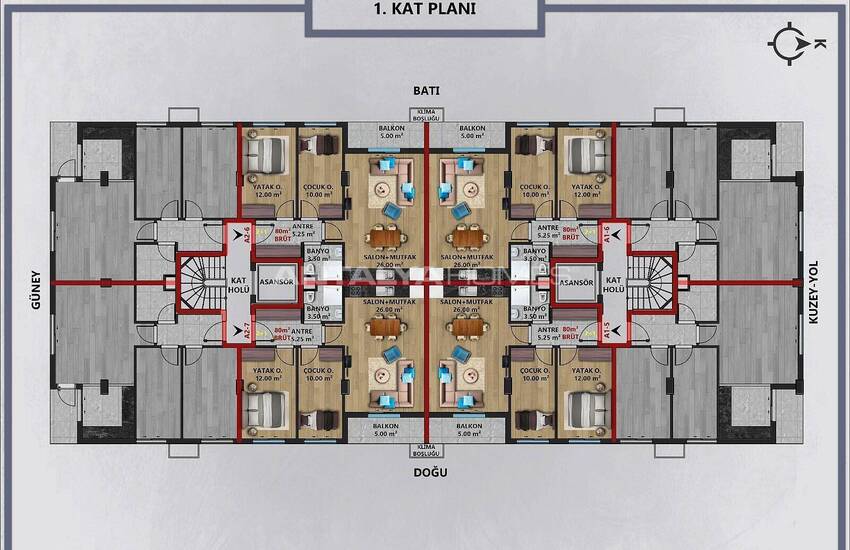 Wohnungen In Einem Komplex Mit Parkplatz In Muratpasa 31