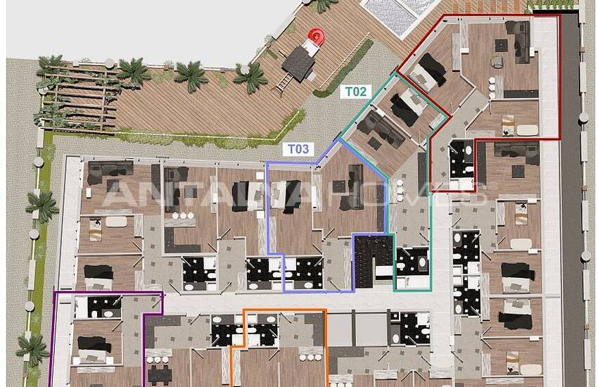 Apartments Near Sea in Complex with Car Park in Isiklar Antalya 25