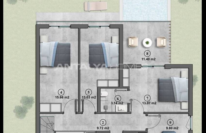 Отдельные дома в пешей доступности от моря в Аланье 32