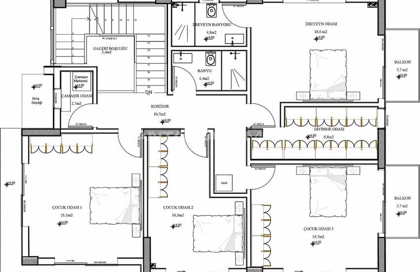 Antalya Merkeze Yakın Satılık Havuzlu Müstakil Ev 35