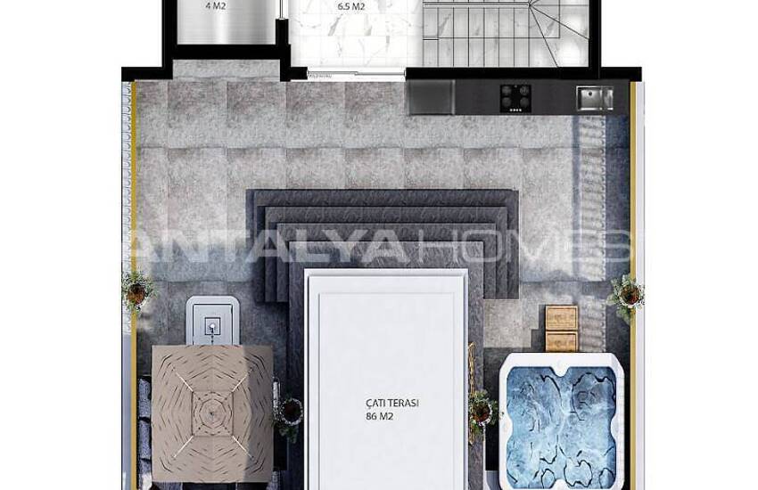 Ultra-luxury Detached Villas with Pool in Alanya Tepe 33