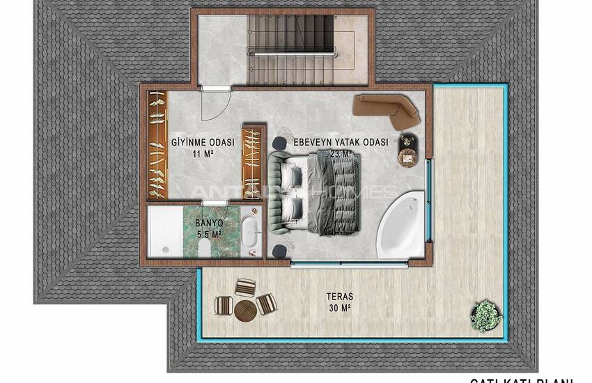 Chic Villas with Private Pools and Gardens in Alanya Tepe 19