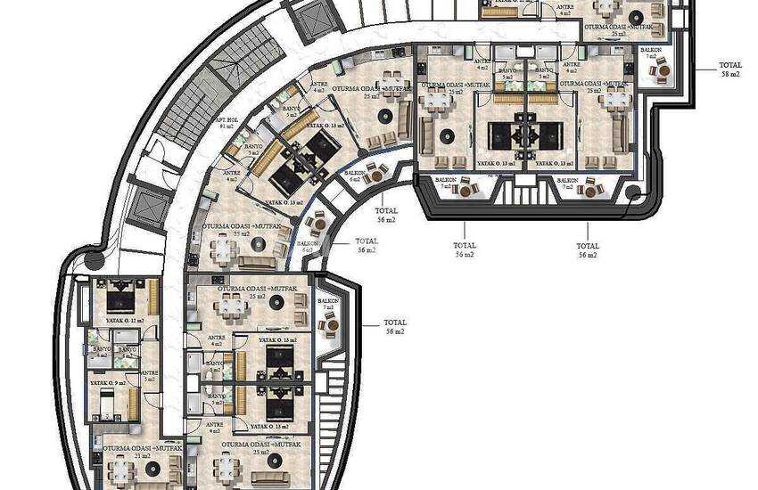 املاک فوق العاده لوکس با امکانات غنی در آلانیا، پایالار 36