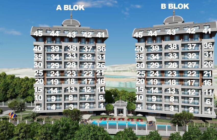 Lägenheter I Ett Komplex Med Rikliga Aktiviteter I Alanya 11