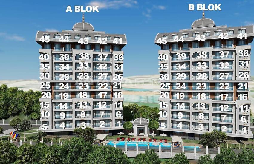 Lägenheter I Ett Komplex Med Rikliga Aktiviteter I Alanya 12