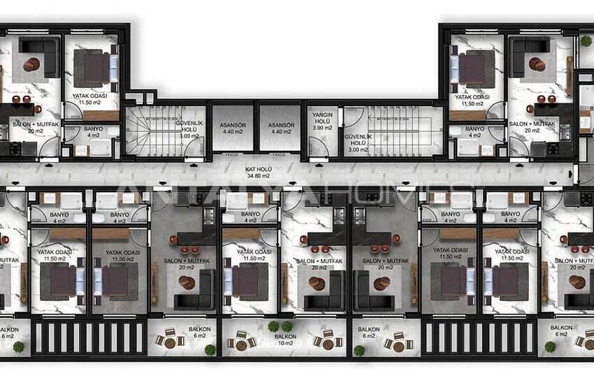 Ultra Luxus Wohnungen In Einem Komplex In Alanya Avsallar 36