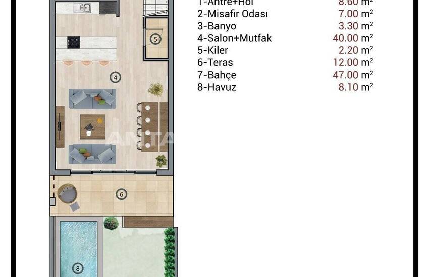 Smart 4+1 Villas with Private Swimming Pools in Antalya 32