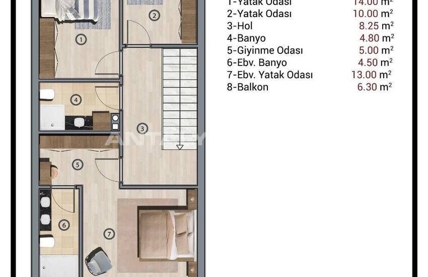 Smart 4+1 Villas with Private Swimming Pools in Antalya 33