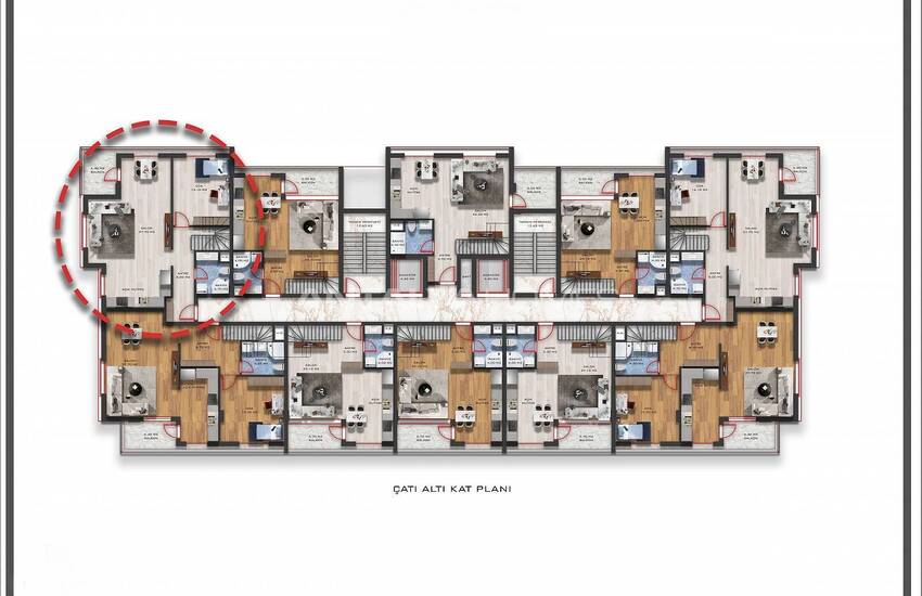 Apartments in Vista Premium Project with Security in Konyaalti 62