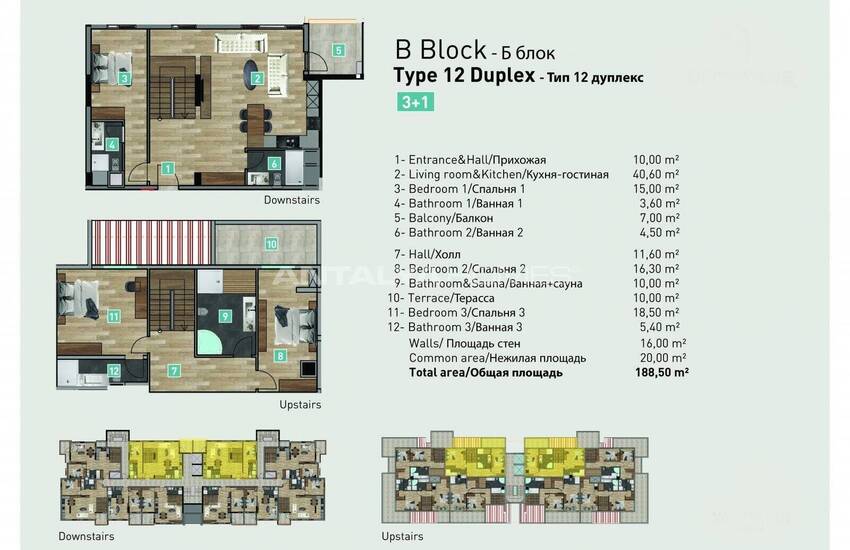 Apartments in a Complex with Parking Lot in Konyaalti Antalya 25