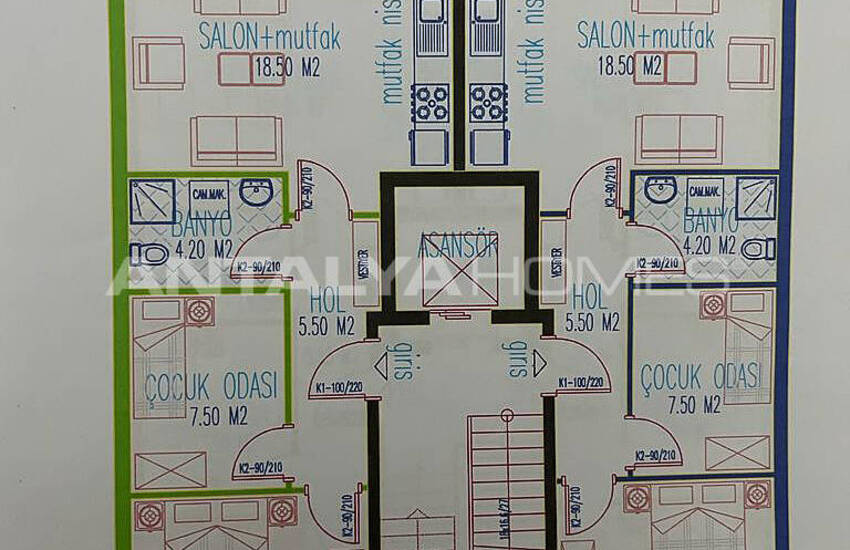 Centrally Located Two Bedroomed Apartments in Muratpasa Antalya 20