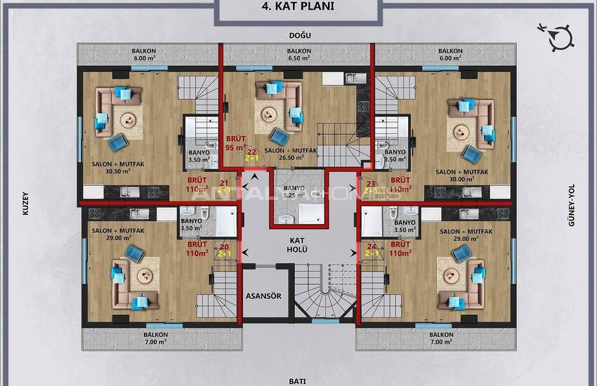 Appartementen In Een Project Dichtbij De Universiteit In Muratpasa 25