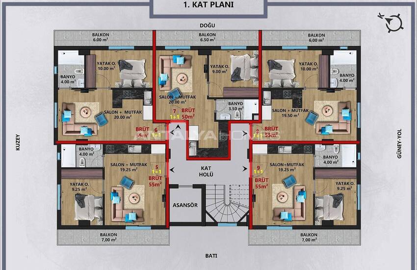 Appartementen In Een Project Dichtbij De Universiteit In Muratpasa 27