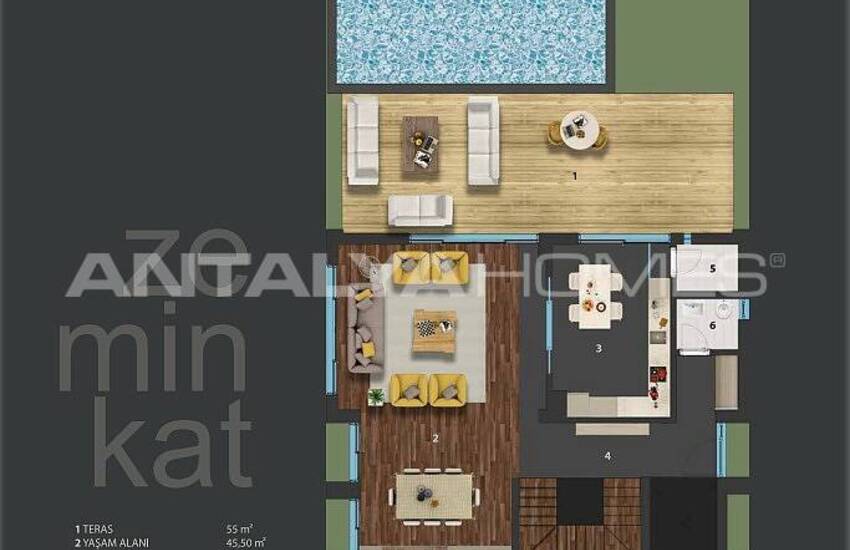 New Villas with Private Pool and Parking Lot in Antalya 23